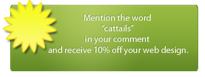 10% off when using the word 'Cattails' in email